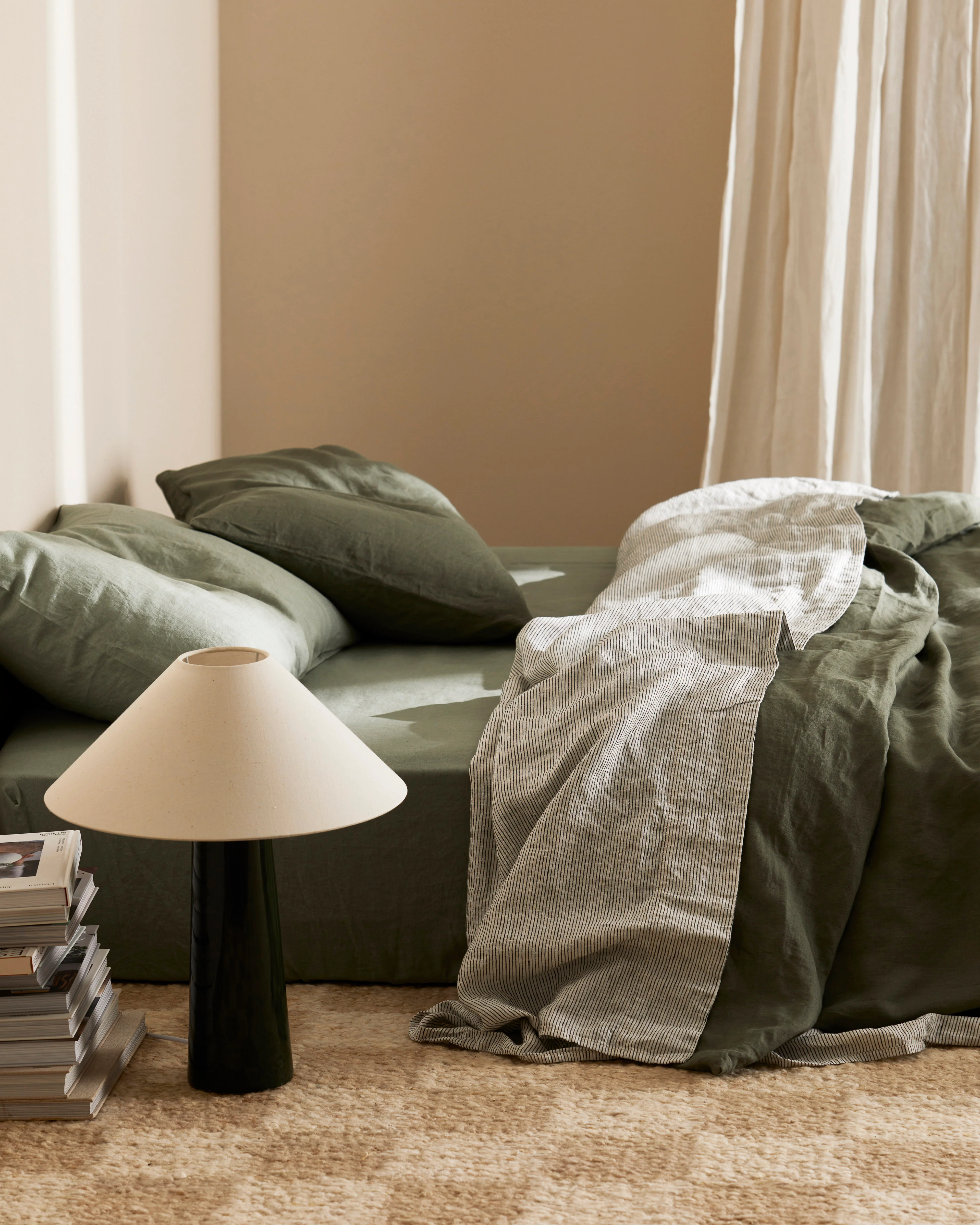 Linen Flat Sheet in Fern - Image 3
